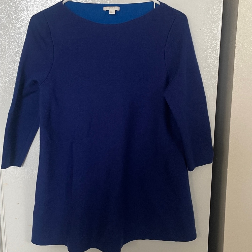 COS Medium Blue Wool 3/4 Quarter Length Sleeve Sweater - Picture 5 of 6